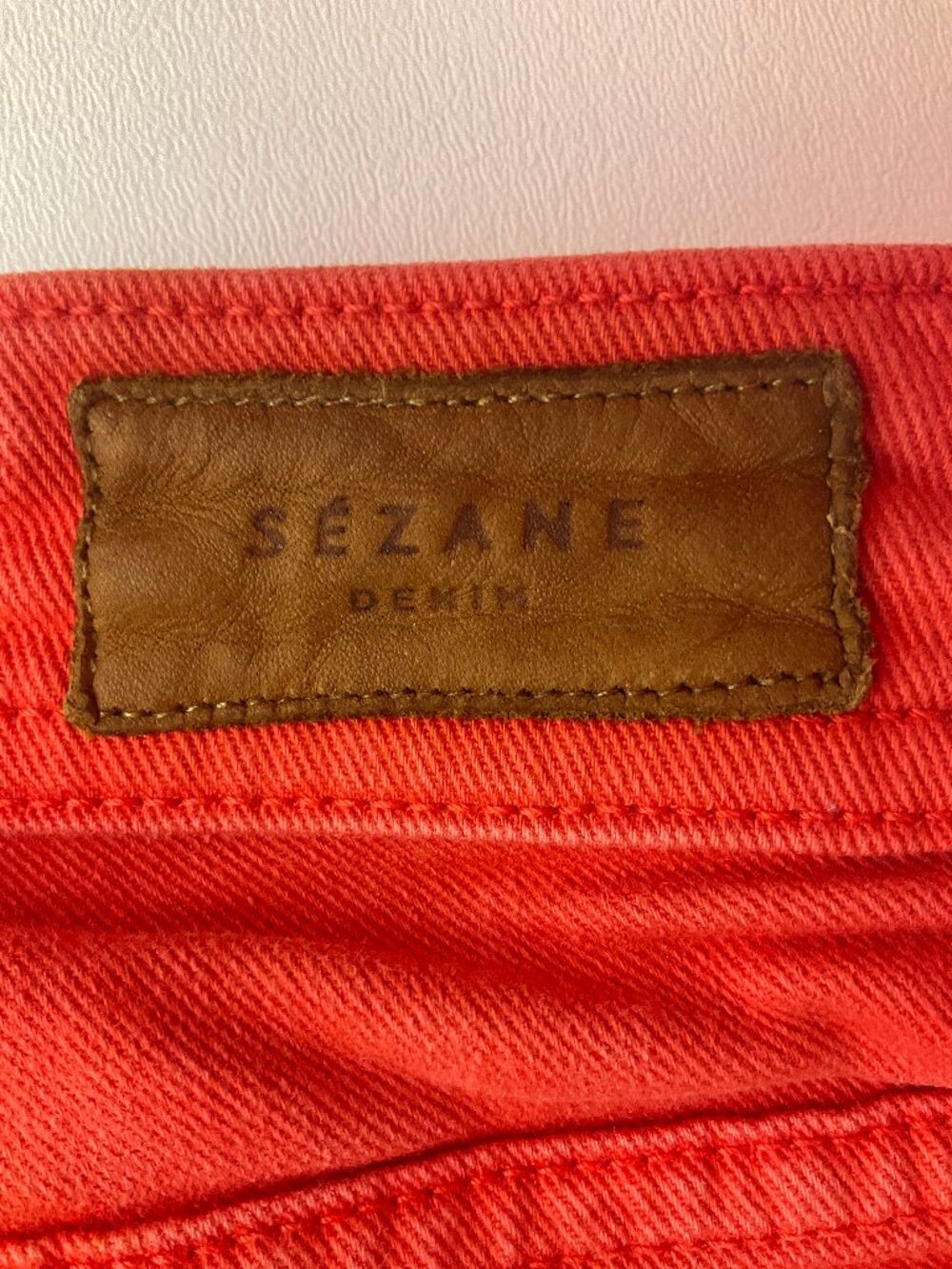 Sezane Size 28 Denim Perfect 7/8 Slim Coral/Orange Jeans Womens Ankle/Short 25" - Picture 5 of 15